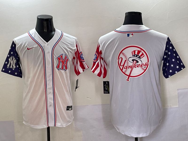 Men New York Yankees Blank White a generation of national flags Jointly Name 2025 Nike MLB Jersey style 37